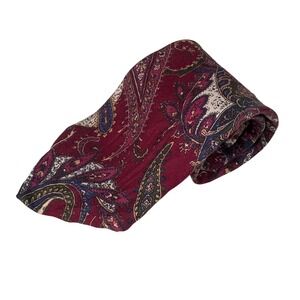 Robert Talbott Burgundy Paisley Silk Necktie Carmel-by-the-Sea Mens Tie